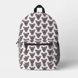 Rainbow Butterfly (white) - Backpack Bedruckter Rucksack