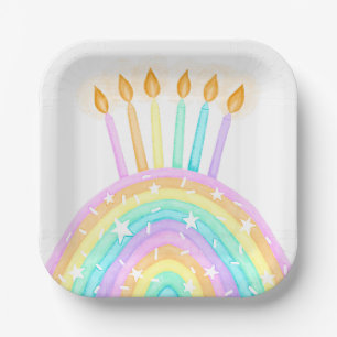 Rainbow Cake Birthday Party Pappteller