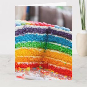 RAINBOW CAKE BLANK INNERHALB FALSCHE Grußkarte Karte