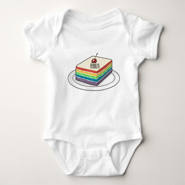Rainbow cake Cartoon Baby Strampler (Vorderseite)