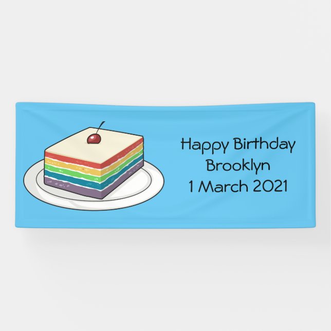 Rainbow cake Cartoon Banner (Horizontal)