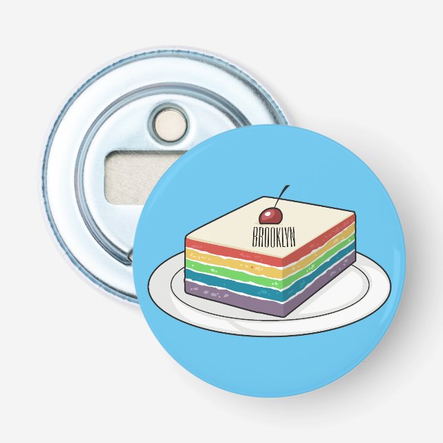 Rainbow cake Cartoon Flaschenöffner (Vorderseite)