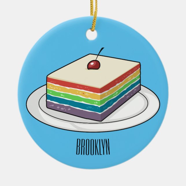 Rainbow cake Cartoon Keramik Ornament (Vorne)