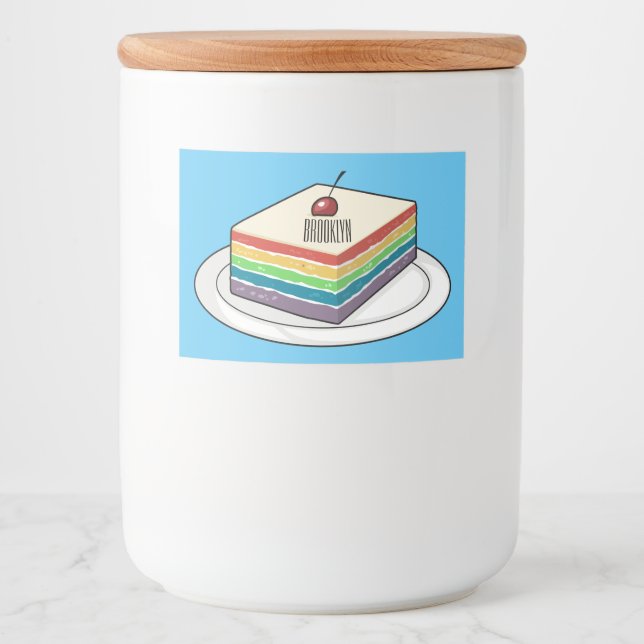 Rainbow cake Cartoon Lebensmitteletikett (Vorderseite)