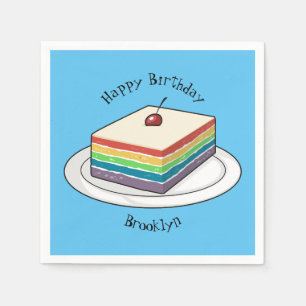 Rainbow cake Cartoon Serviette