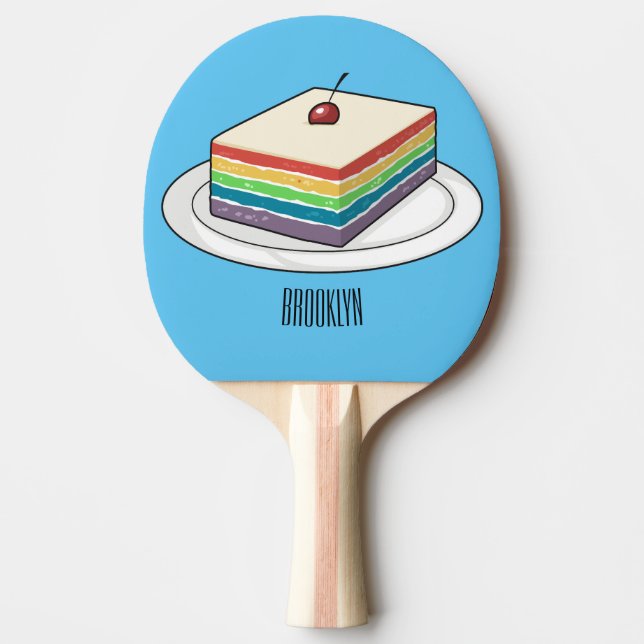 Rainbow cake Cartoon Tischtennis Schläger (Vorderseite)