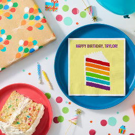 Rainbow Cake Custom Party Serviette