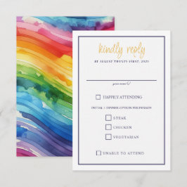 Rainbow Cake Food Choice RSVP Card Karte