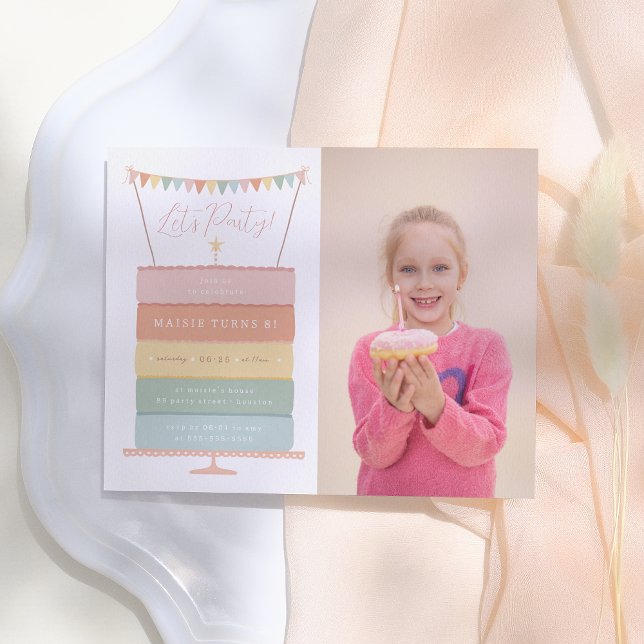 Rainbow Cake Girl Budget Foto Geburtstagsparty (Von Creator hochgeladen)