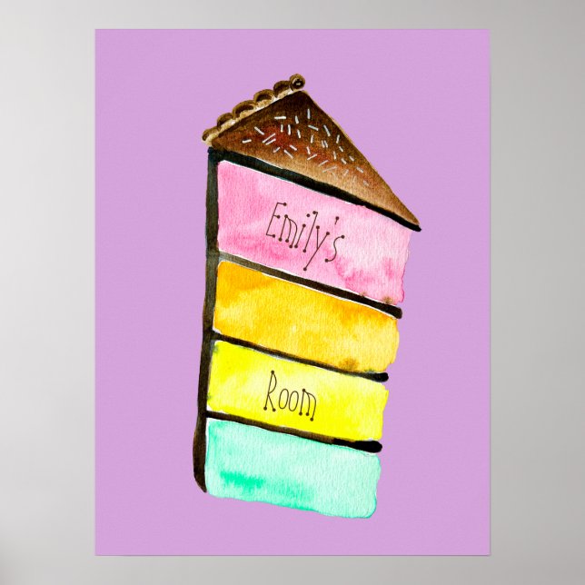 Rainbow cake Girl Poster (Vorne)