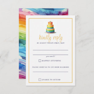 Rainbow Cake RSVP Karte