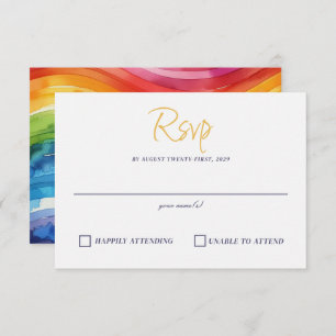 Rainbow Cake RSVP Karte