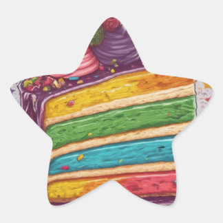 Rainbow Cake Sticker für Feiern!