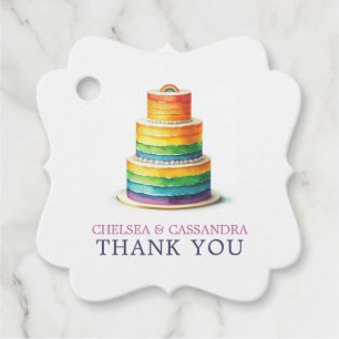 Rainbow Cake Wedding Geschenkanhänger