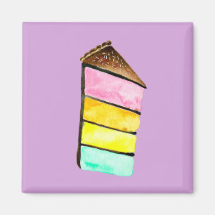 Rainbow cake yu Aquarell niedliche Kunst Magnet