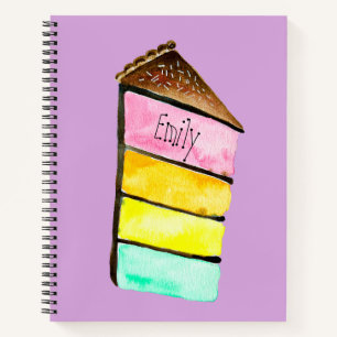 Rainbow cake yu Aquarell niedliche Kunst Notizbuch