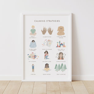 Rainbow Calming Strategien Klassendekoration Poster