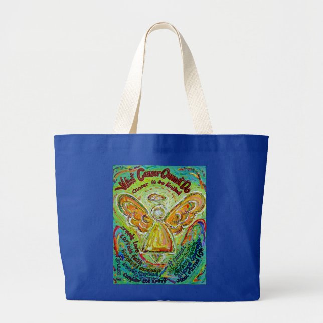 Rainbow Cancer Angel Tote Bag Jumbo Stoffbeutel (Vorne)