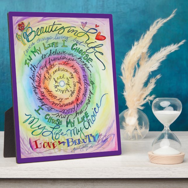 Rainbow Cancer Gedicht Affirmation Art Plaque Fotoplatte (Seite)