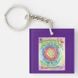 Rainbow Cancer Gedicht Art Pendant Schlüsselanhäng Schlüsselanhänger