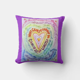 Rainbow Cancer Heart Decorative Throw Kissen