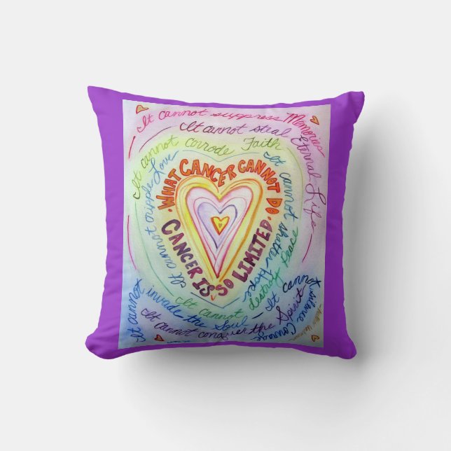 Rainbow Cancer Heart Decorative Throw Kissen (Vorderseite)