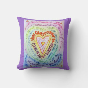 Rainbow Cancer Heart Decorative Throw Kissen