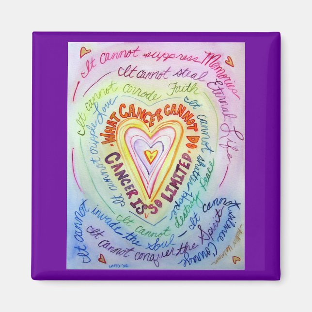 Rainbow Cancer Heart Magnet (Vorne)