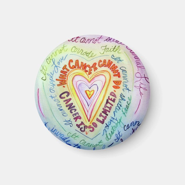 Rainbow Cancer Heart Magnet (Vorne)