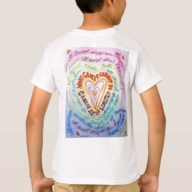 Rainbow Cancer Heart T - Shirt (Rückseite)