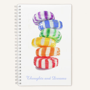 RAINBOW CANDY 5,5x8,5 Spiralblock + Text Notizbuch