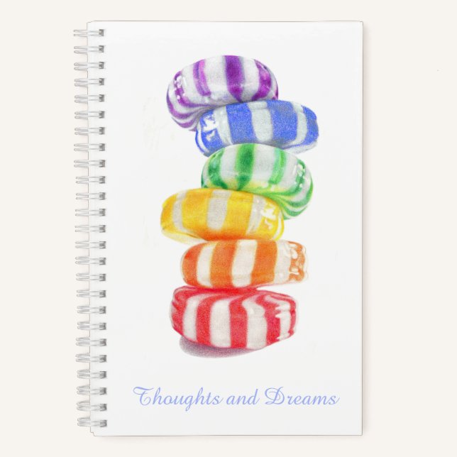 RAINBOW CANDY 5.5x8.5 SpiralNotebook + Text Notizbuch (Vorderseite)