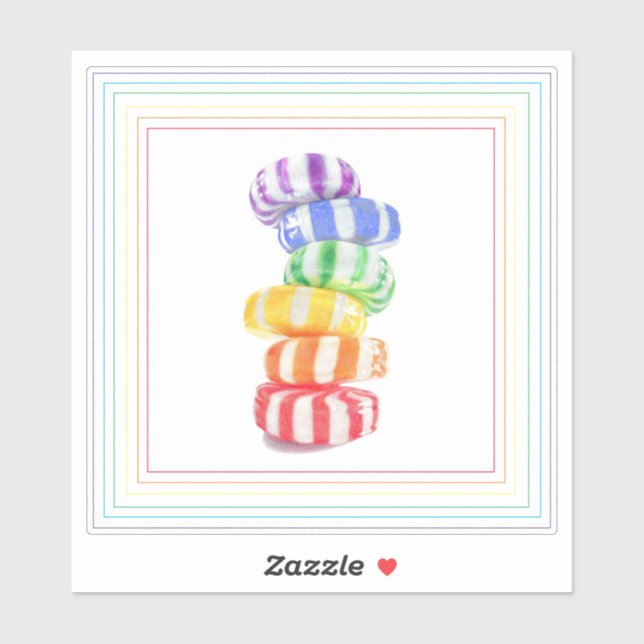 RAINBOW CANDY 6" Vinyl Sticker (Blatt)