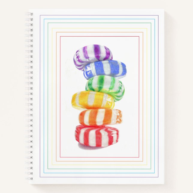 RAINBOW CANDY 8.5x11 Spiral-Notebook Notizbuch (Vorderseite)