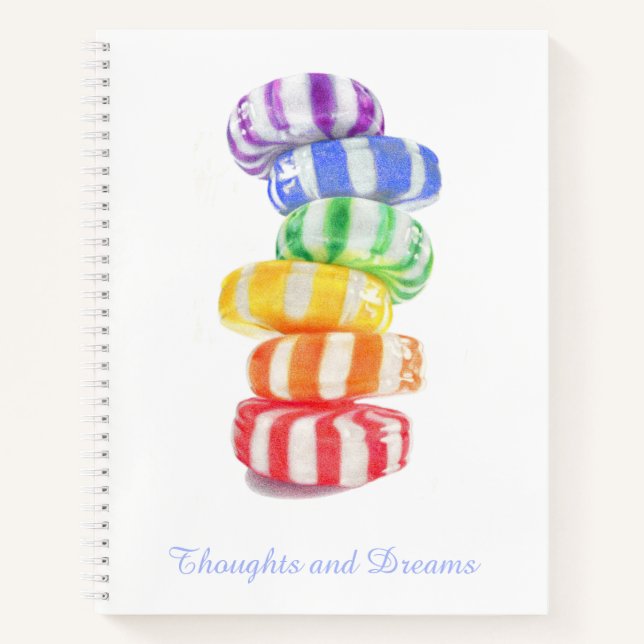 RAINBOW CANDY 8.5x11 Spiral Notebook + Text Notizbuch (Vorderseite)