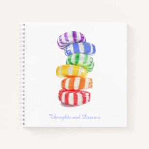 RAINBOW CANDY 8.5x8.5 SpiralNotebook + Text Notizbuch