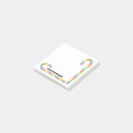 Rainbow Candy Cane Custom Text Weihnachten Post-it Klebezettel