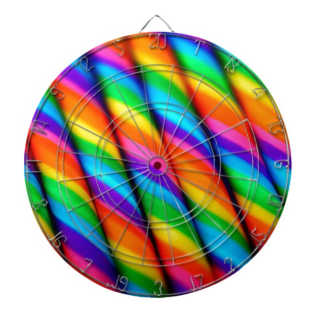 Rainbow Candy Cane Dartscheibe (vorne)
