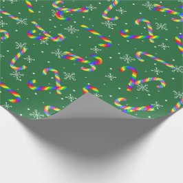 Rainbow Candy Canes Christmas Geschenkpapier