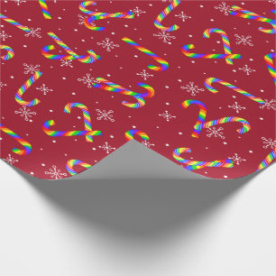 Rainbow Candy Canes Christmas Geschenkpapier