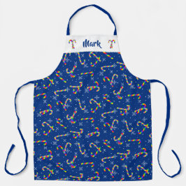 Rainbow Candy Canes Christmas Schürze