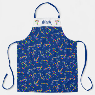 Rainbow Candy Canes Christmas Schürze