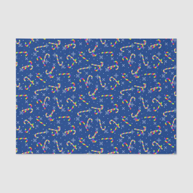 Rainbow Candy Canes Christmas Seidenpapier (Vorderseite)