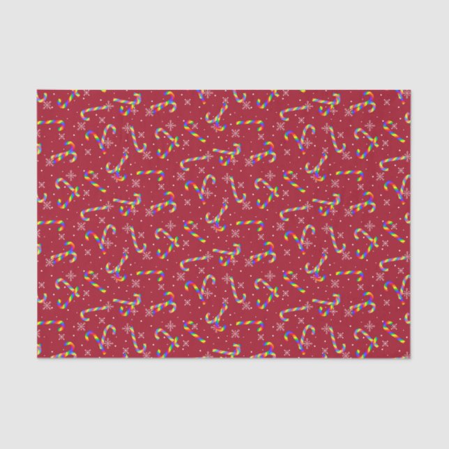 Rainbow Candy Canes Christmas Seidenpapier (Vorderseite)