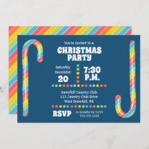 Rainbow Candy Canes Navy Blue Weihnachtsfest Party