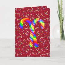 Rainbow Candy Canes Prix Weihnachtskarte