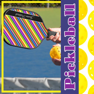 Rainbow Candy Cfarbred Strired Personalisiert Pickleball Schläger