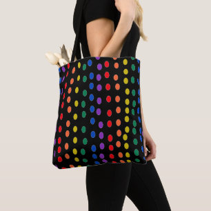 Rainbow Candy Dots auf Schwarz