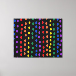 Rainbow Candy Dots auf Schwarz Leinwanddruck