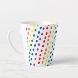 Rainbow Candy Dots auf Weiß Milchtasse